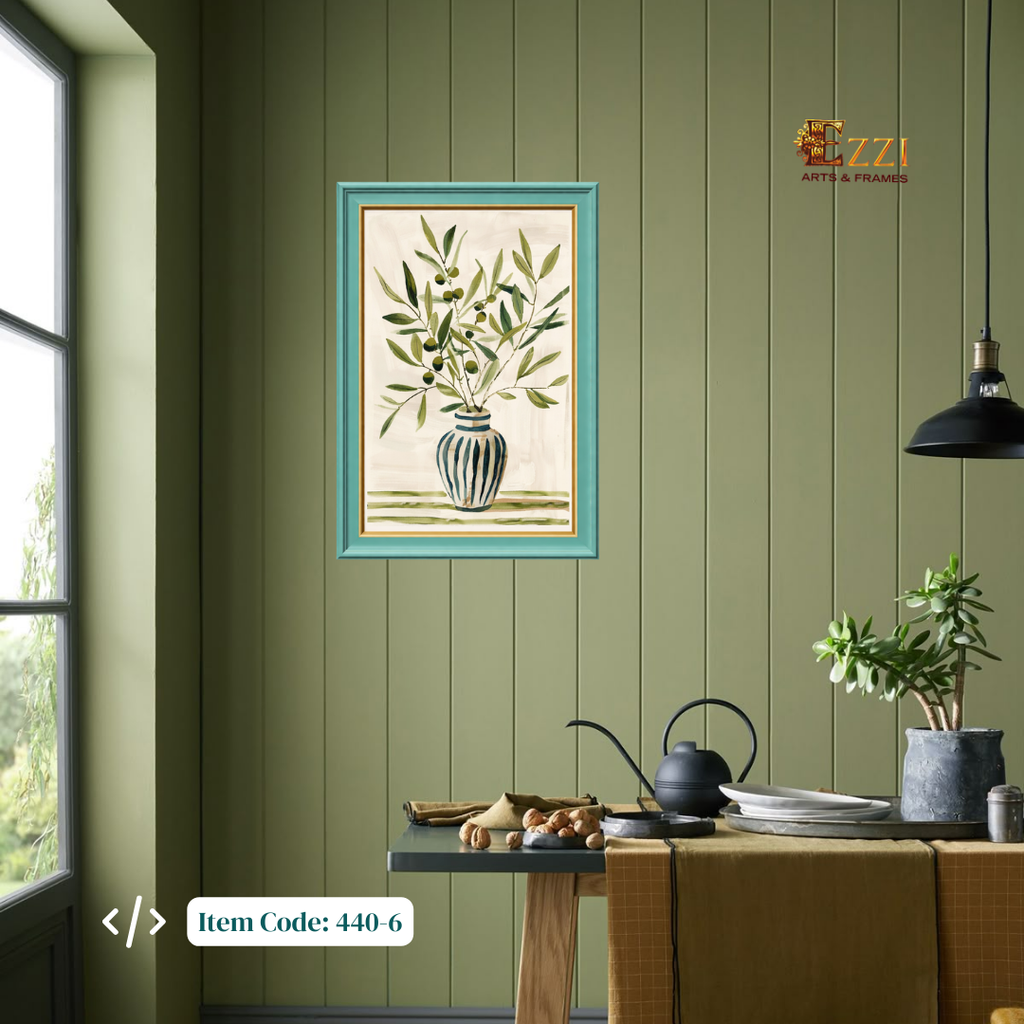 Olive Vase – Botanical Framed Art Print