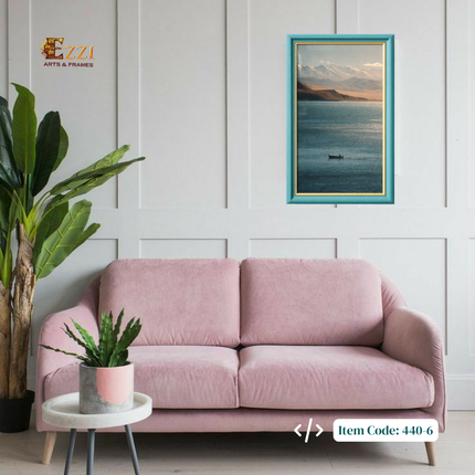 Serene Lake & Mountain Boat – Nature Framed Art Print