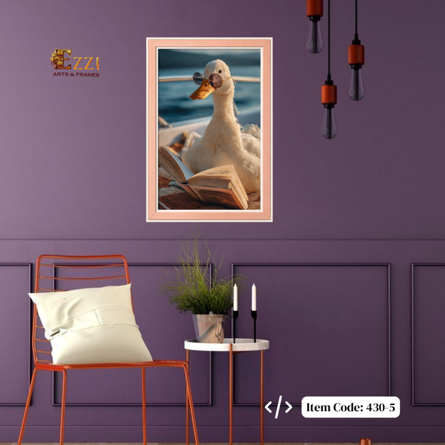 Beach Reader Duck – Fun Nature Framed Art Print