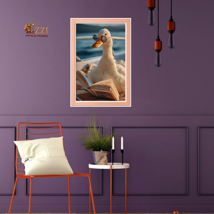 Beach Reader Duck – Fun Nature Framed Art Print
