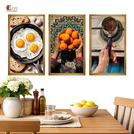 Turkish Breakfast Trio 3 Piece Framed Art Set