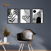 Gratitude & Nature – 3 Piece Black, White & Grey Framed Art Set