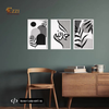 Gratitude & Nature – 3 Piece Black, White & Grey Framed Art Set