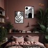Monochrome Shapes – 2 Piece Black, White & Grey Framed Art Set