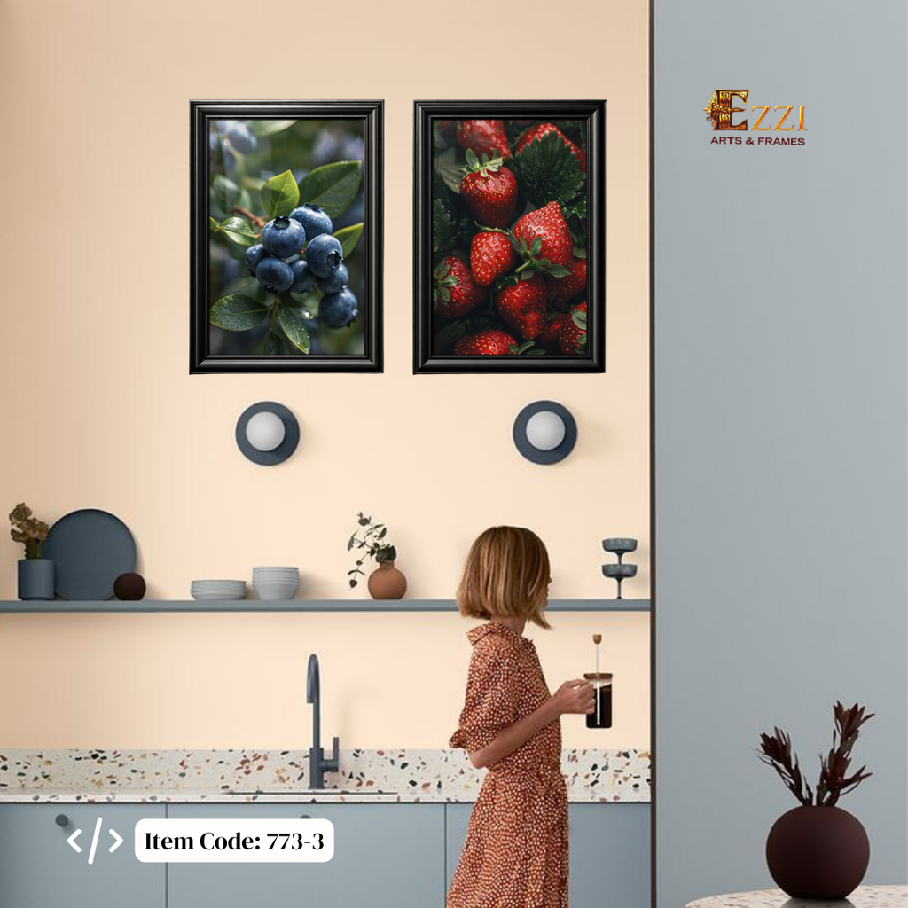 Fresh Berries Botanical Duo – Set of 2 Framed Prints