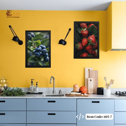 Fresh Berries Botanical Duo – Set of 2 Framed Prints