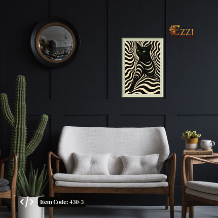 Mystic Feline – Abstract Framed Art Print