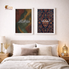 Bismillah & Alhamdulillah Islamic Calligraphy Set of 2 Framed Prints