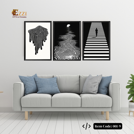 Monochrome Vision Trio Framed Prints
