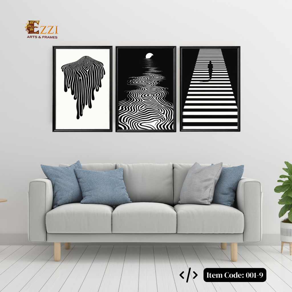 Monochrome Vision Trio Framed Prints