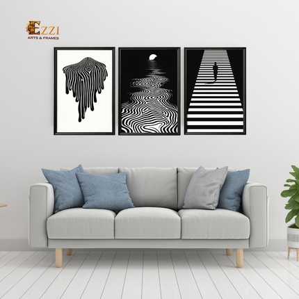 Monochrome Vision Trio Framed Prints