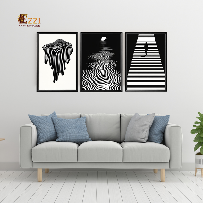 Monochrome Vision Trio Framed Prints