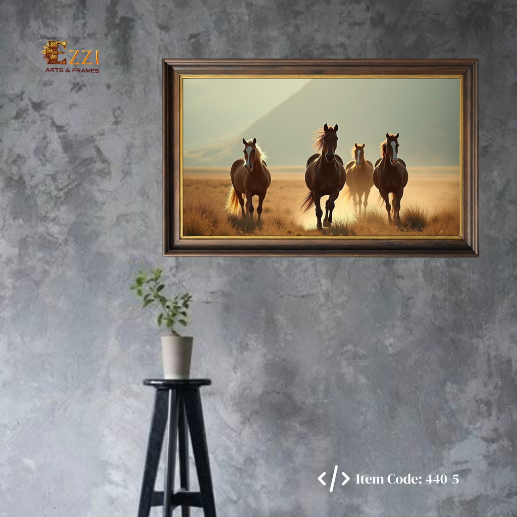 Golden Gallop – Wild Horses Framed Art Print