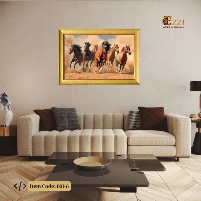 Desert Majesty – Running Horses Framed Art Print