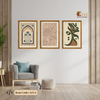 Elegant Arabic Calligraphy & Floral Trio Set of 3 Framed Prints