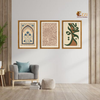 Elegant Arabic Calligraphy & Floral Trio Set of 3 Framed Prints