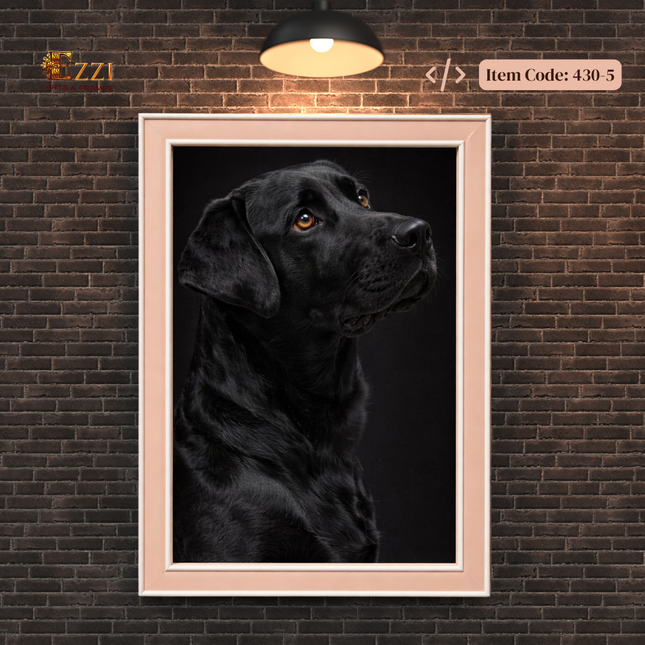 Midnight Companion – Dog Portrait Framed Art Print