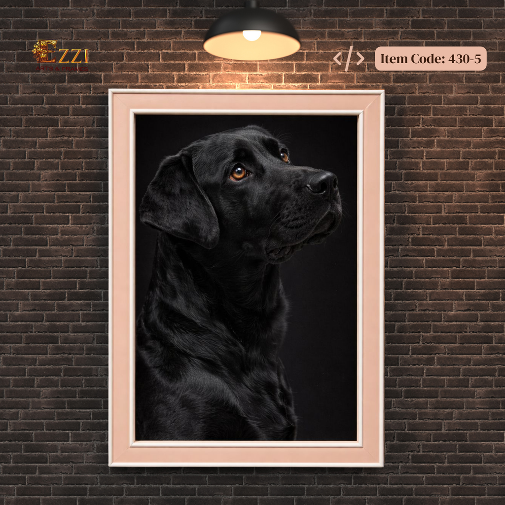 Midnight Companion – Dog Portrait Framed Art Print