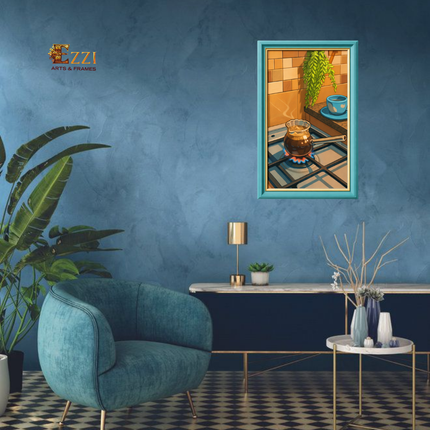 Cozy Kitchen Brew – Illustrated Framed Art Print