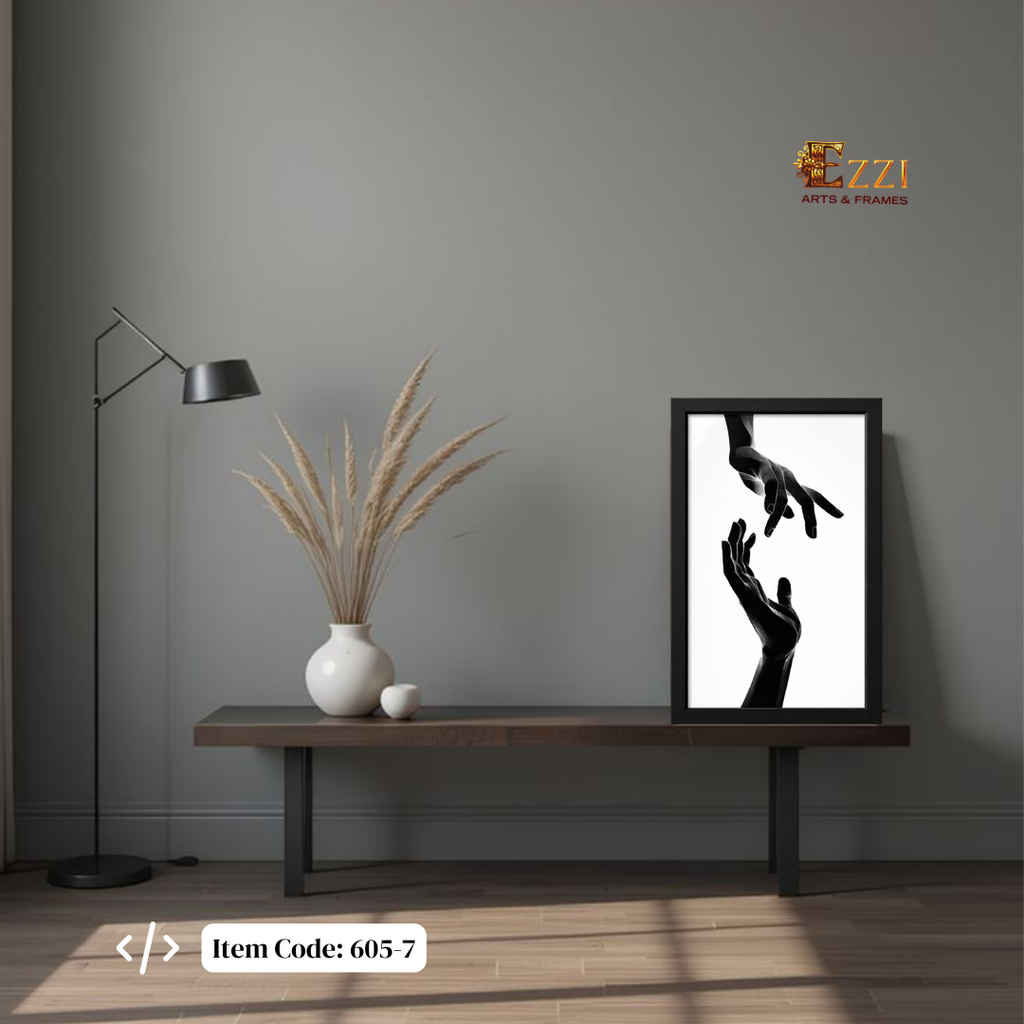 Connected Hands – Minimalist Framed Art Print