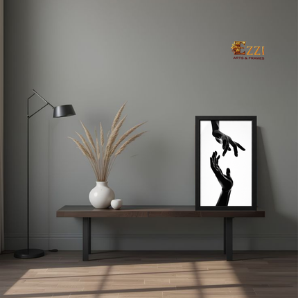 Connected Hands – Minimalist Framed Art Print