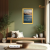 Serene Lake & Mountain Boat – Nature Framed Art Print